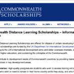 Commonwealth Distance Learning Masters Scholarship